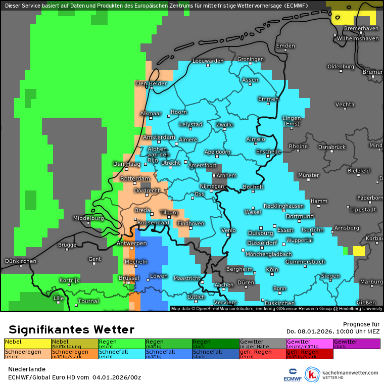 Sneeuwstoring op donderdag