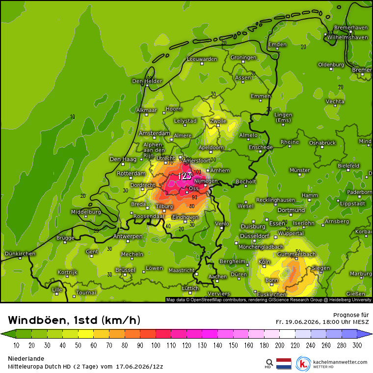 Zware windstoten mogelijk tijdens onweersbuien