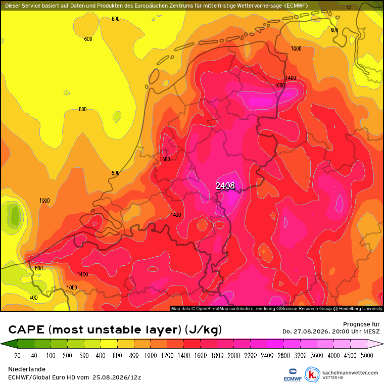 CAPE donderdag overdag